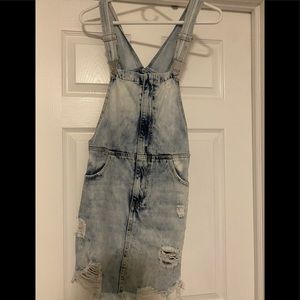 Denim overall dress forever 21